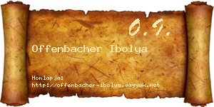 Offenbacher Ibolya névjegykártya